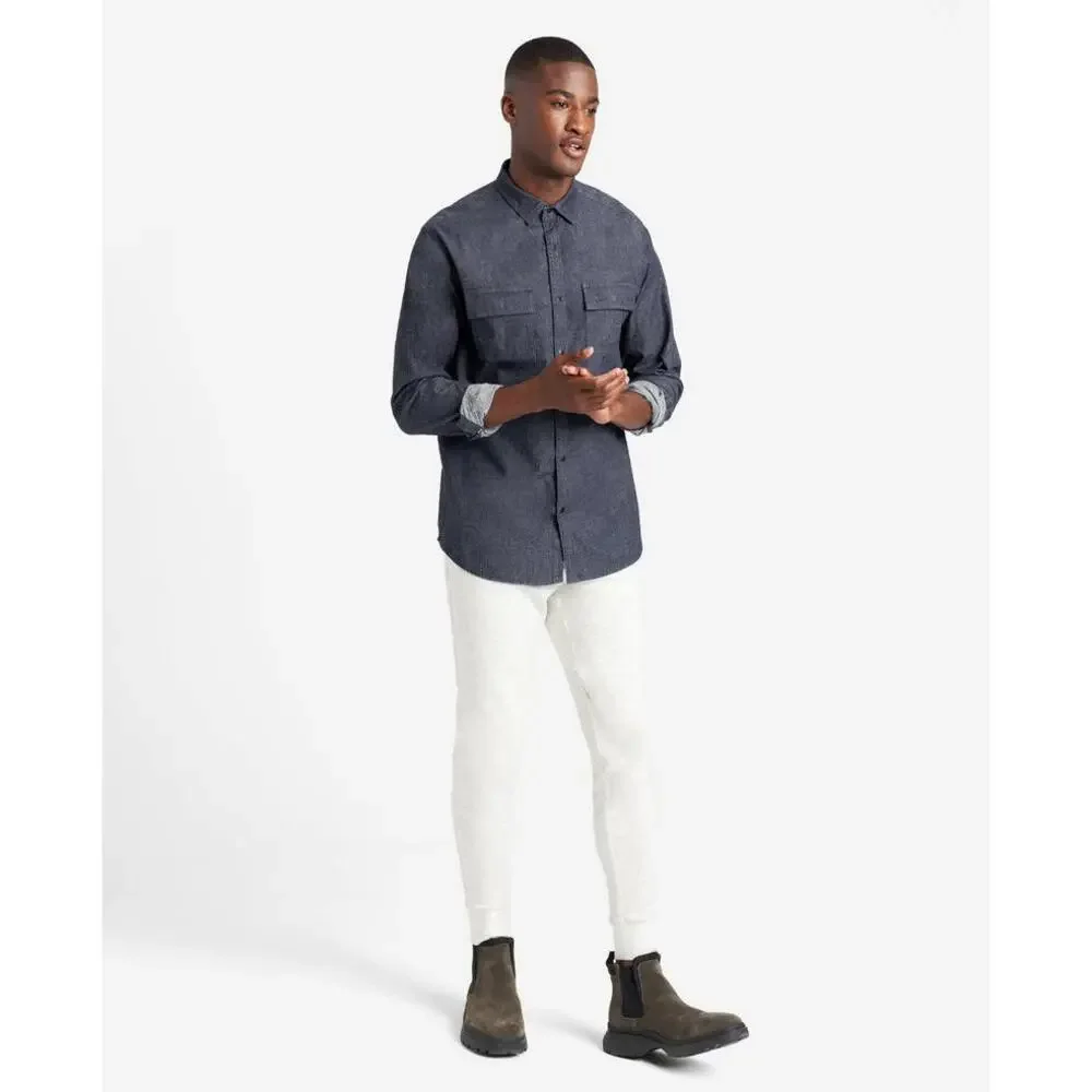 Kenneth Cole Slim-Fit Organic Stretch Denim Shirt‎ Sz M - Picture 2 of 14